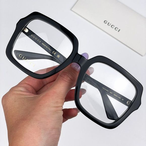 Gucci GG1318O 001 BRAND NEW Eyeglasses Black Square Women
